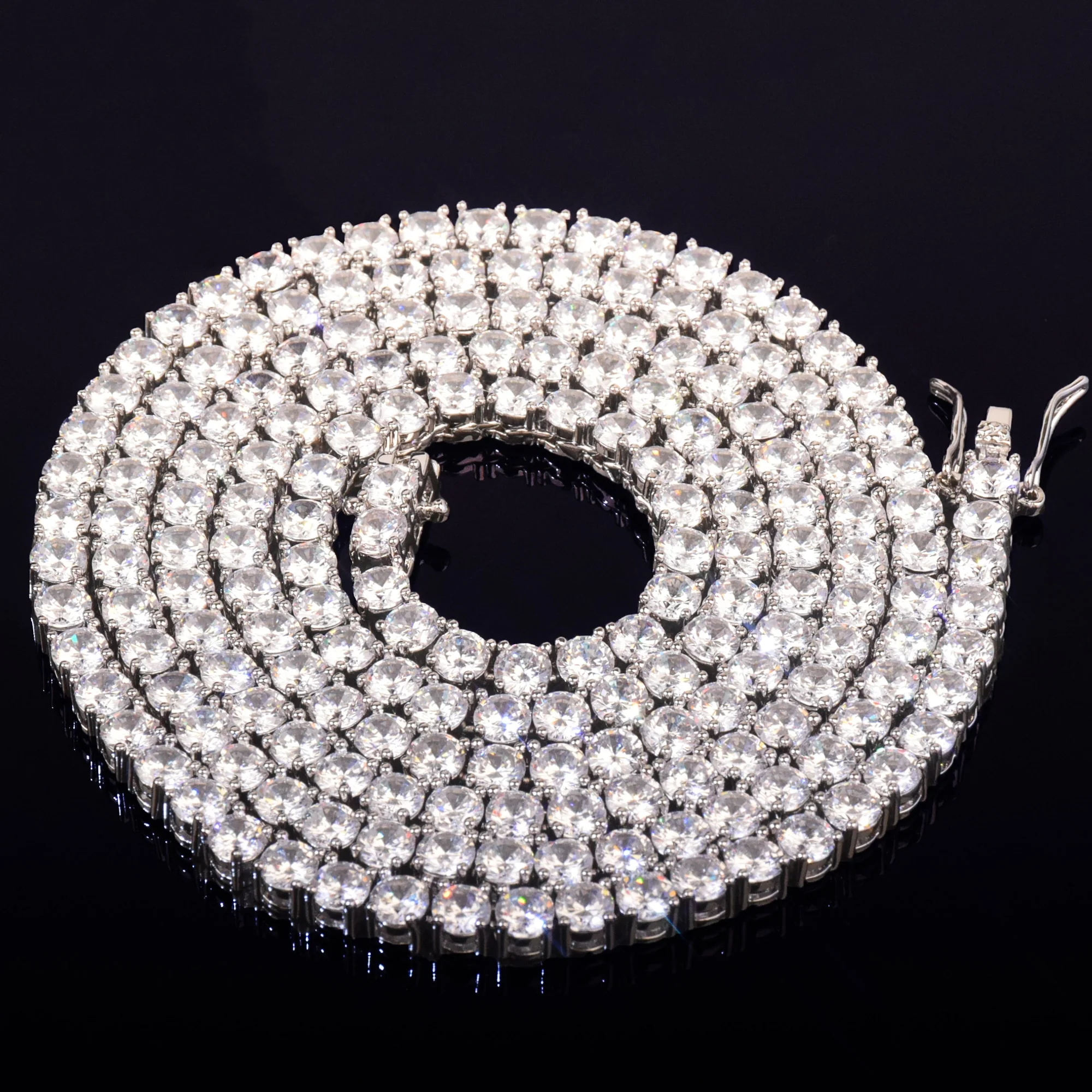 5mm White Gold Plated Tennis Chain - Image 3