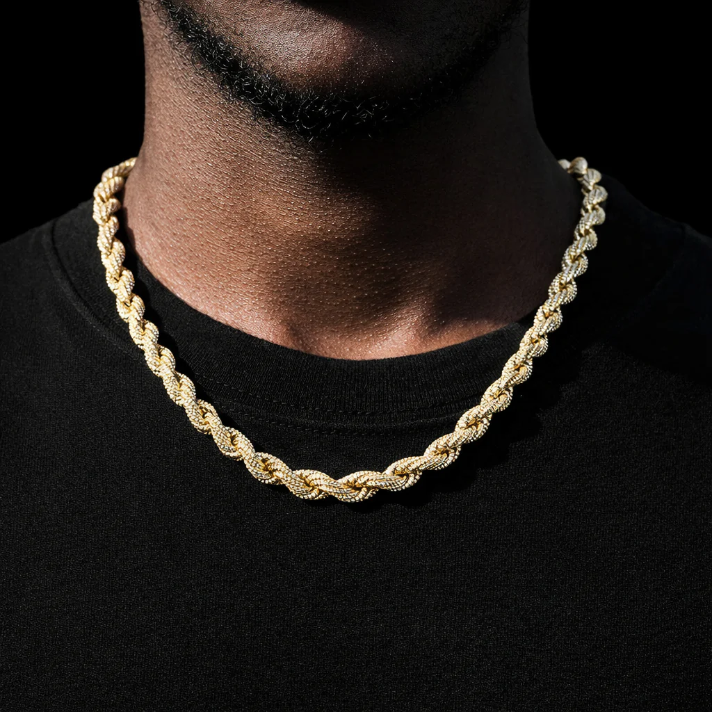 10mm Diamond Dookie Rope Chain - Image 6