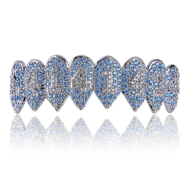 Blue ICED OUT Shark Grillz - Image 3